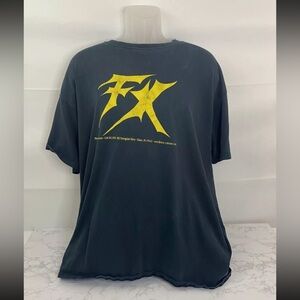 FX Shirt Mens 2XL Black Short Sleeve Crew Neck Distressed Fitness Extreme U1​​​